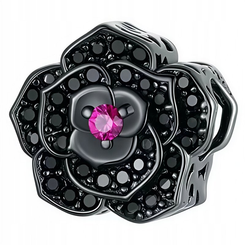 Charms Zawieszka Charms Ażurowa Czarna Róża Charmsy Trusky