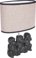 Oprawy, klosze i abażury - Lampa stołowa lub nocna BRUBAKER Monkey Smileys - Lampa stołowa z ceramiczną podstawą i kloszem z tkaniny - 35,5 cm wysokości, czarno-beżowa - miniaturka - grafika 1
