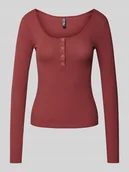 Bluzki damskie - Bluzka o kroju slim z długim rękawem i bawełną model ‘KITTEN’ - miniaturka - grafika 1