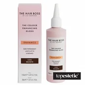 Rozświetlacze do twarzy i ciała - The Hair Boss The Hair Boss Colour Enhancing Gloss Cool Brunette Rozświetlacz podkreślający ciemny odcień włosów 150 ml - miniaturka - grafika 1