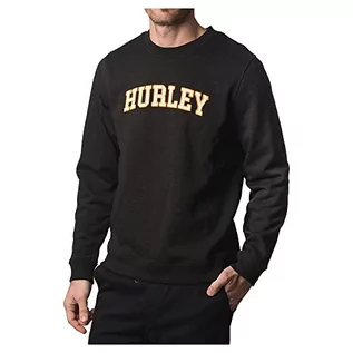 Bluzy męskie - Hurley Męska bluza M Capetown Varsity Crew Czarny wrzos M MFT0009490 - grafika 1