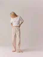 Moda i Uroda OUTLET - Reserved - Dwuczęściowa piżama z nadrukiem - brązowy - miniaturka - grafika 1