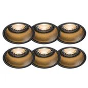 Oprawy, klosze i abażury - QAZQA Zestaw 6 wpuszczanych plamek czarnych okrągłych - Dept - miniaturka - grafika 1