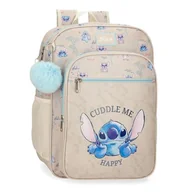 Plecaki szkolne i tornistry - Joumma Disney Stitch Cuddle Me Happy Plecak szkolny do wózka beżowy 30 x 38 x 12 cm Poliester, beż, Talla única, Plecak szkolny z możliwością dostosowania do wózka - miniaturka - grafika 1