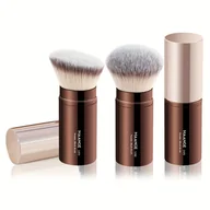 Pędzle do makijażu - TEMU MAANGE 2szt Pędzel do twarzy, Pędzel do podkładu, Pędzel do różu, Pędzel do pudru sypkiego, Wysuwany trzonek pędzla, Trzonek pędzla aluminiowy, - miniaturka - grafika 1