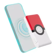 Powerbanki - Powerbank magnetyczny OTL 5000 mAh, USB-C 15W, Pokemon Pokeball ze stojakiem (biało-czerwony) - miniaturka - grafika 1