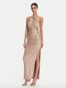 Fracomina Sukienka wieczorowa FQ25SD3002W798T4 Złoty Slim Fit - Sukienki - miniaturka - grafika 1