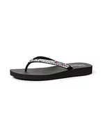 Klapki i japonki damskie - Skechers Damskie japonki do medytacji, czarny - Czarny Black Mitobuck Multi Rhinestone Bkmt - 38 EU - miniaturka - grafika 1