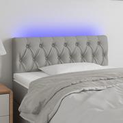 Inne meble do sypialni - Lumarko Zagłówek do łóżka z LED, jasnoszary, 100x7x78/88 cm, tkanina - miniaturka - grafika 1