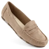 Mokasyny damskie - Zamszowe mokasyny damskie komfortowe beżowe Big Star NN274930 beżowy - miniaturka - grafika 1