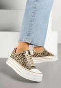 Trampki damskie - Panterkowe Trampki na Platformie w Casualowym Stylu Ravilne - Renee - miniaturka - grafika 1