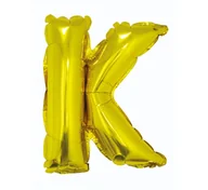 Balony i akcesoria - Balon foliowy "litera K" ZŁOTA 35cm) - miniaturka - grafika 1