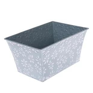 Osłonka metalowa na doniczkę Farisa niebieski, 22 x 12 x 15,5 cm - Donice - miniaturka - grafika 1