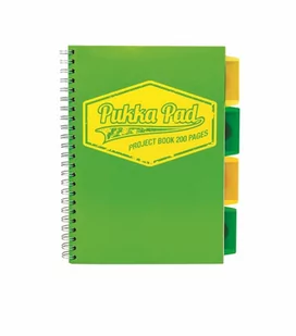 Pukka Pad Kołozeszyt B5 200 kartek w kratkę z zakładkami Neon zielony PADS - Szkolne artykuły papiernicze - miniaturka - grafika 1