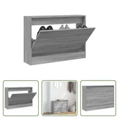 Szafki na buty - The Living Store Szafka na buty szara Sonoma 80x21x57 cm Materiał drewnopochodny - miniaturka - grafika 1