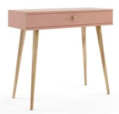 Biurka - Elior Różowe biurko konsola z jutowym uchwytem B6-N17 - miniaturka - grafika 1