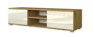 Szafka Rtv 120  Dąb Artisan / Biały Połysk - Szafki RTV - miniaturka - grafika 1