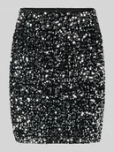 Spódnice - Spódnica mini o lekko rozkloszowanym kroju z cekinowym obszyciem model ‘BELLA’ - miniaturka - grafika 1