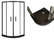 Kabiny prysznicowe - Kabina prysznicowa BLACK LOFT industrial czarna 80 - miniaturka - grafika 1