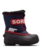 Botki damskie - Sorel Botki zimowe "Snow Commander" w kolorze czarno-czerwonym - miniaturka - grafika 1