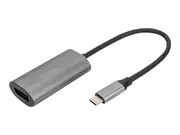 Złącza, przejściówki, adaptery - DIGITUS USB-C - DP Adapter 20cm 8K/30Hz silver aluminum housing - miniaturka - grafika 1