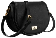 Torebki damskie - Torebka damska listonoszka PETERSON mała elegancka z klapką kieszonki casualowa modna czarna - miniaturka - grafika 1