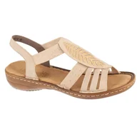 Sandały damskie - Sandały Rieker Sandals 608C0-62 beżowy - miniaturka - grafika 1