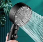 Słuchawki prysznicowe - Słuchawka Prysznicowa Z Turbiną Wentylator Uniwersalna Czarna Ag894 - miniaturka - grafika 1