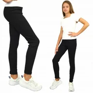 Legginsy - LEGGINSY Długie GETRY Prążkowane CZARNE 146 - miniaturka - grafika 1