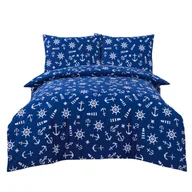 Pościel - Pościel Bawełna 160X200 Cm + 2X Poduszki Morze Captain Mike - miniaturka - grafika 1