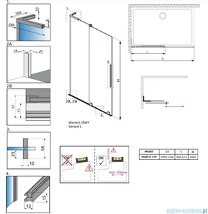 Radaway Furo Black SL kabina Walk-in 110x200cm lewa czarny mat/szkło przejrzyste 10306588-54-01L/10110544-01-01 - Kabiny prysznicowe Radaway Furo Black SL kabina Walk-in 110x200cm lewa czarny mat/szkło przejrzyste 10306588-54-01L/10110544-01-01 - Kabiny prysznicowe - miniaturka - grafika 2