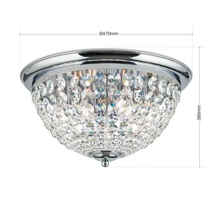 Lampa sufitowa Plafond, chrom/przezroczysta, Ø47cm - Lampy sufitowe - miniaturka - grafika 4