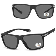 Okulary korekcyjne, oprawki, szkła - Prostokątne okulary przeciwsłoneczne z polaryzacją MP197 czarne - miniaturka - grafika 1