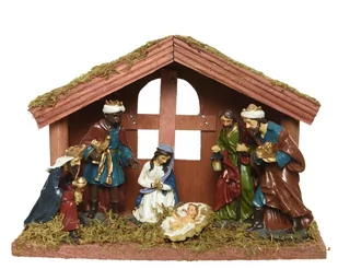 Szopka Bożonarodzeniowa Z Figurkami Trzech Króli - Ozdoby bożonarodzeniowe - miniaturka - grafika 1