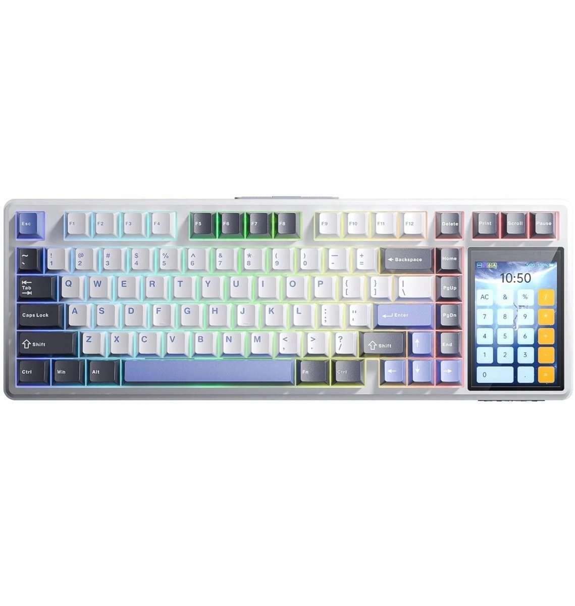 Aula klawiatura gasket L99 Dark Gray+White+Blue Raindrop switch RGB AUL99-DGWB-R