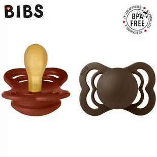 BIBS SUPREME 2-PACK RUST & MOCHA S Smoczek Symetryczny kauczuk Hevea - Śliniaki i fartuszki - miniaturka - grafika 1