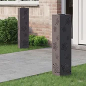 Lampy ogrodowe - vidaXL Słoneczna LED lampa na ścieżkę 2 pcs Czarny - miniaturka - grafika 1