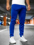 Spodnie sportowe męskie - Spodnie męskie joggery dresowe kobaltowe Denley XW01 - miniaturka - grafika 1
