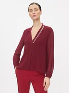 Bluzki damskie - Rinascimento Bluzka CFC0116133003 Bordowy Regular Fit - miniaturka - grafika 1
