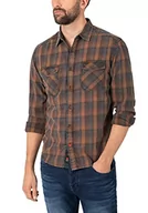 Koszule męskie - Timezone Męska koszula flanelowa, Brown Anthra Check, XXL - miniaturka - grafika 1