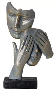 Para na podstawie z dłońmi szaro-złota - Figurki dekoracyjne - miniaturka - grafika 1