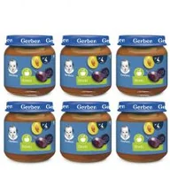Desery dla dzieci - Gerber Deserek śliwki dla niemowląt po 4 miesiącu zgrzewka 6 x 125 g - miniaturka - grafika 1