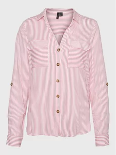 Koszule damskie - Vero Moda Koszula Bumpy 10275283 Różowy Regular Fit - grafika 1