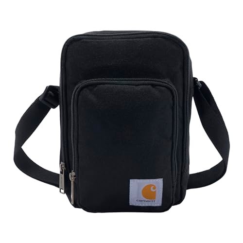 Carhartt Zamek błyskawiczny, trwała, regulowana torba crossbody z zapięciem na zamek błyskawiczny, Czarny, One Size