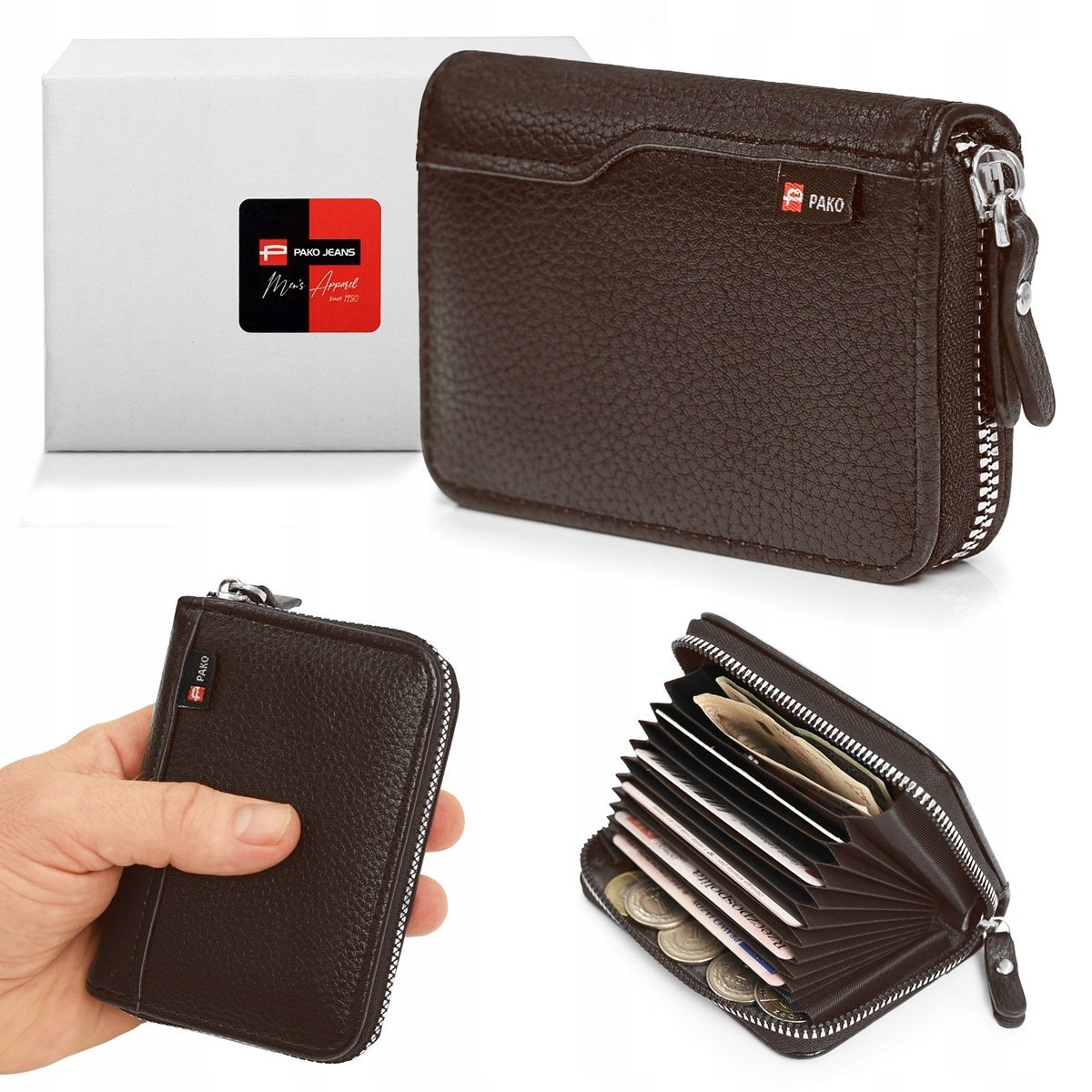 Portfel Etui Organizer na karty Pako Jeans Mały Kieszonkowy i Pojemny