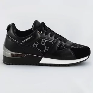 DAMSKIE ADIDASY NA PODWYŻSZONEJ PODESZWIE CZARNE (666-21) - marka niezdefiniowana - Buty sportowe damskie - miniaturka - grafika 1