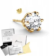 Kolczyki - Kolczyk Złoty Męski Cyrkonia 6mm SREBRO 925 Prezent DEDYKACJA GRATIS - miniaturka - grafika 1