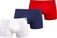 Majtki męskie - Teyli Wielopak bokserek męskich Levi L Biały-czerwony-niebieski - miniaturka - grafika 1