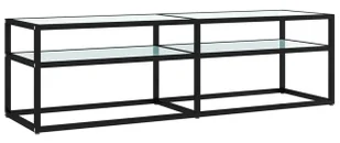 Szafka RTV ze szklanym blatem na wzór białego marmuru B4-C83 - Szafki RTV - miniaturka - grafika 1