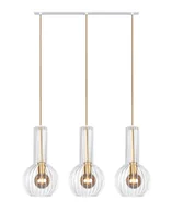 Lampy sufitowe - Biało-złota druciana lampa wisząca nad wyspę - S135 K7-T28 - miniaturka - grafika 1